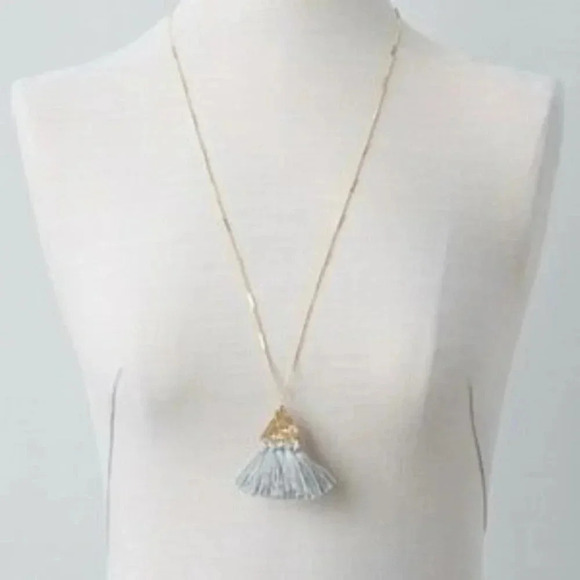 AE Grey Tassel Pyramid Triangle Necklace - Picture 2 of 4